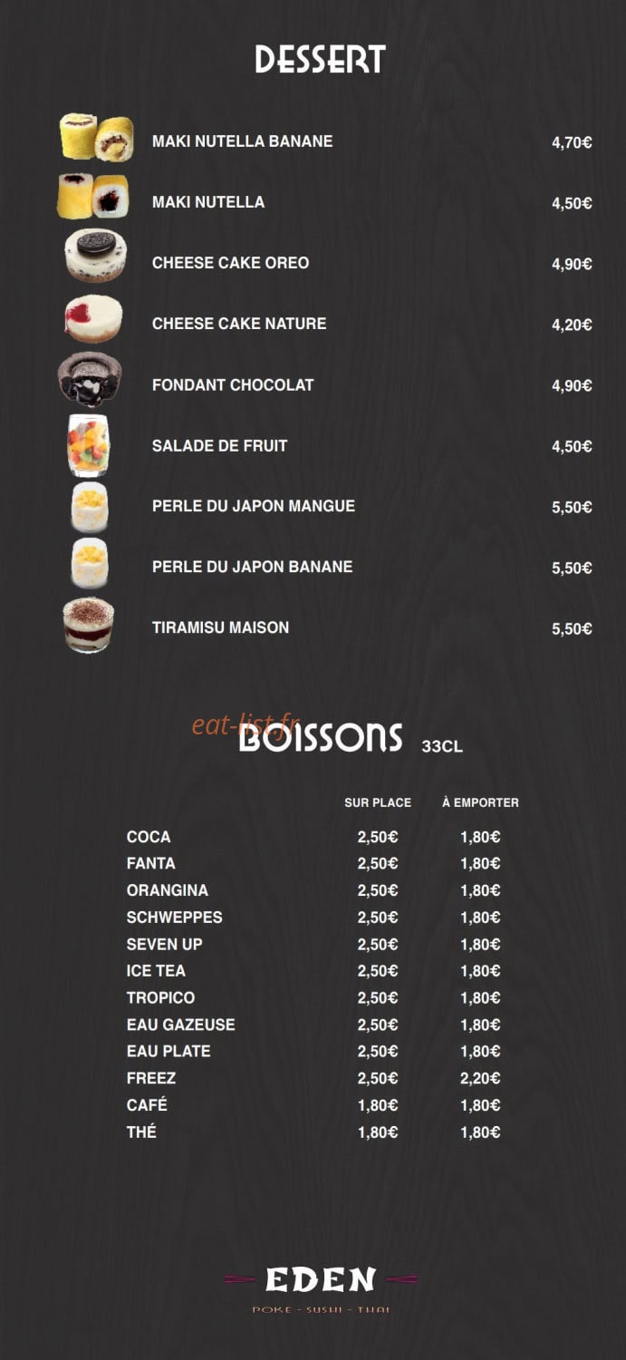 Eden sushi — carte page 6