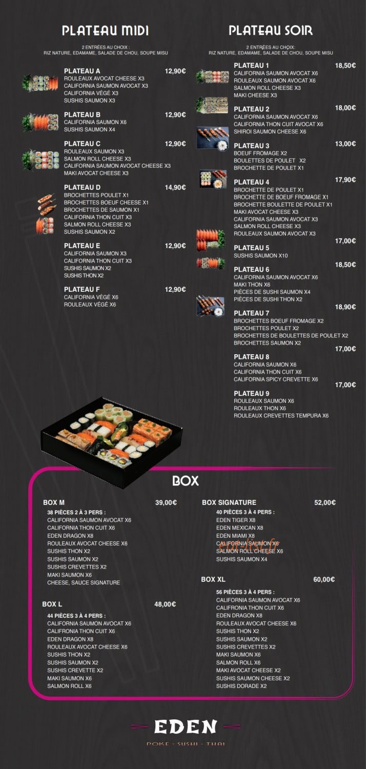 Eden sushi — carte page 5