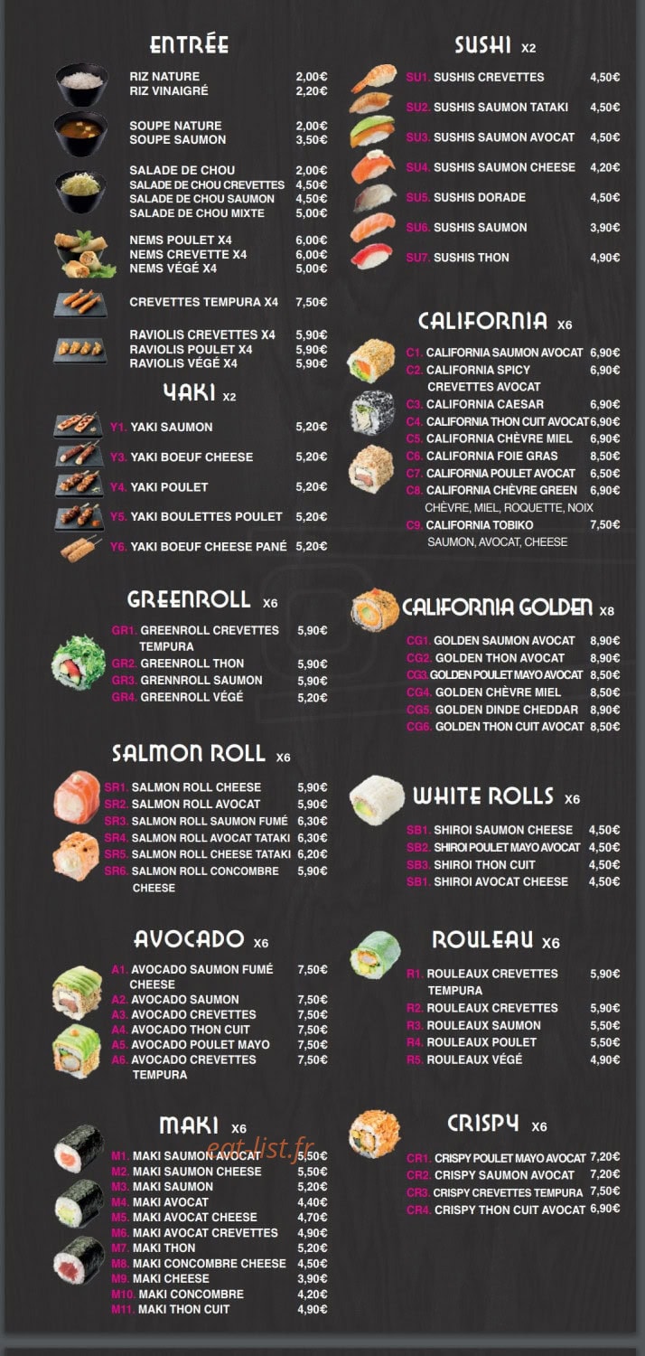 Eden sushi — carte page 2