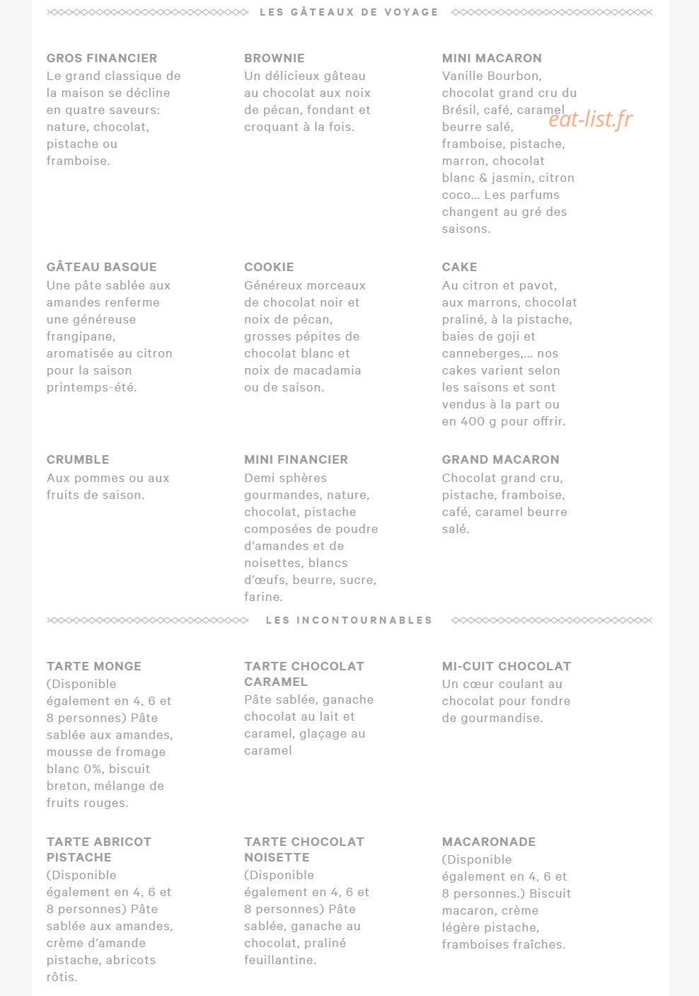 Eric kayser — carte page 7
