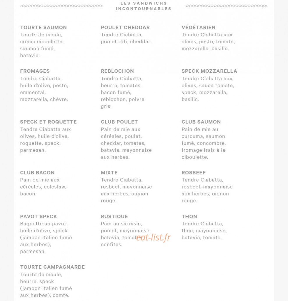 Eric kayser — carte page 1