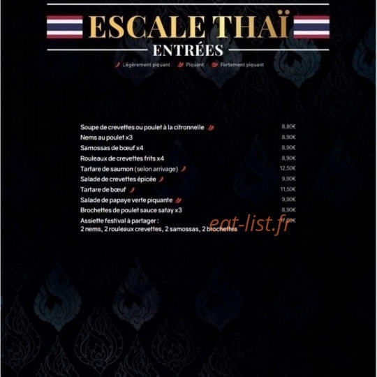 Escale Thai — carte page 3