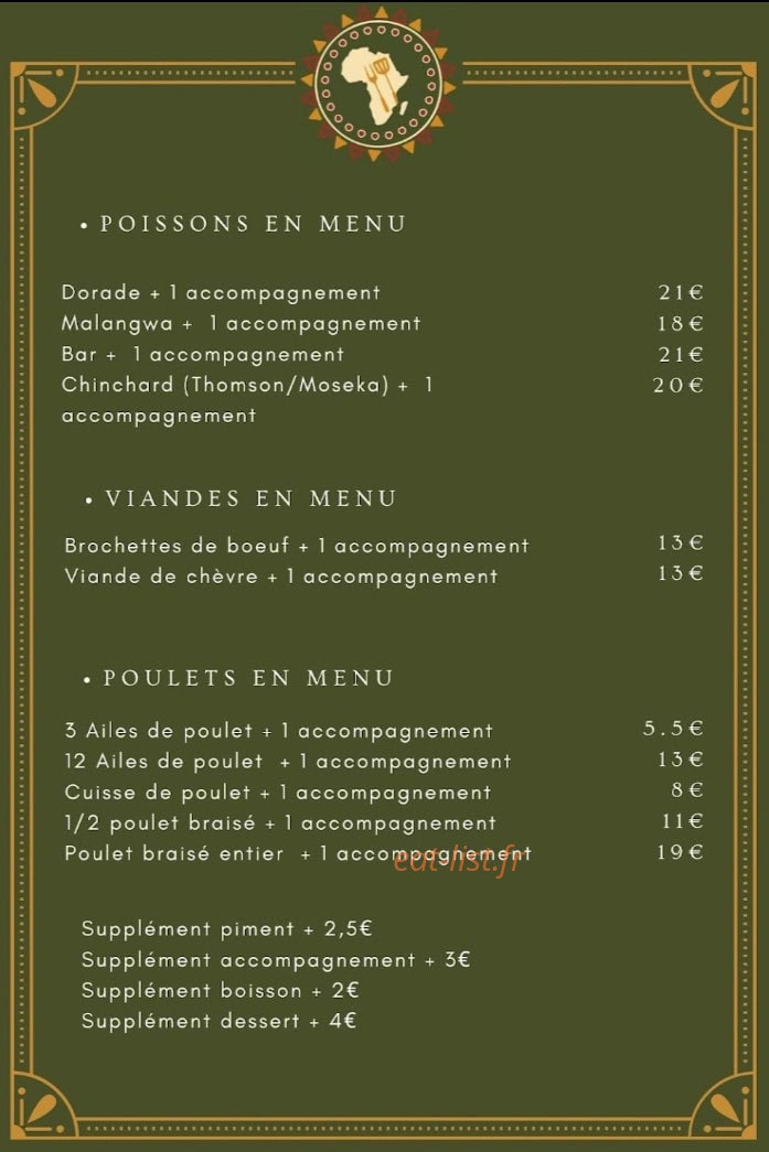 Excelle Resto — carte page 2