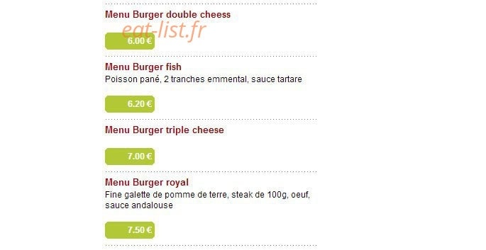 Expresse Burger — carte page 3