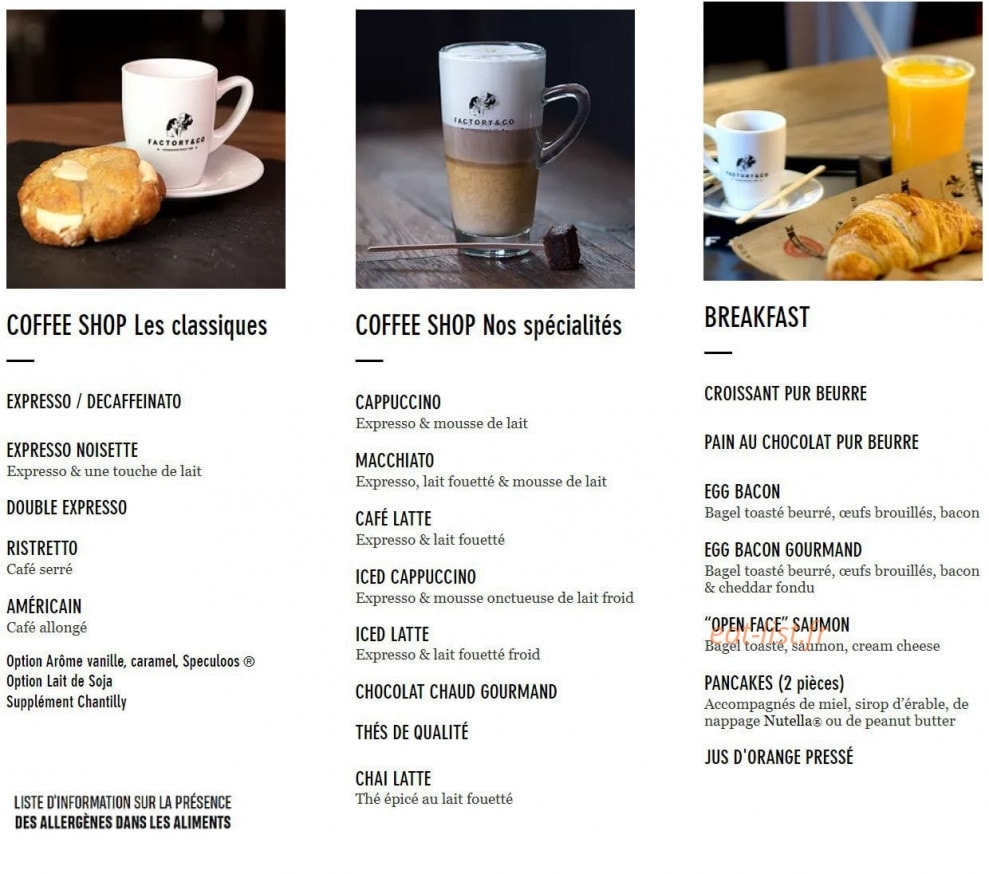 Factory & Co — carte page 4