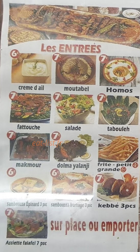Falafel Alep — carte page 1