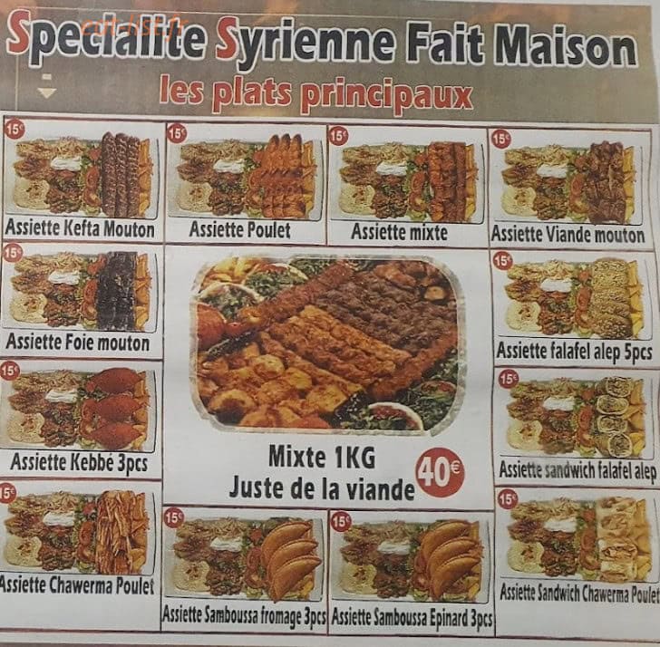 Falafel Alep — carte page 2
