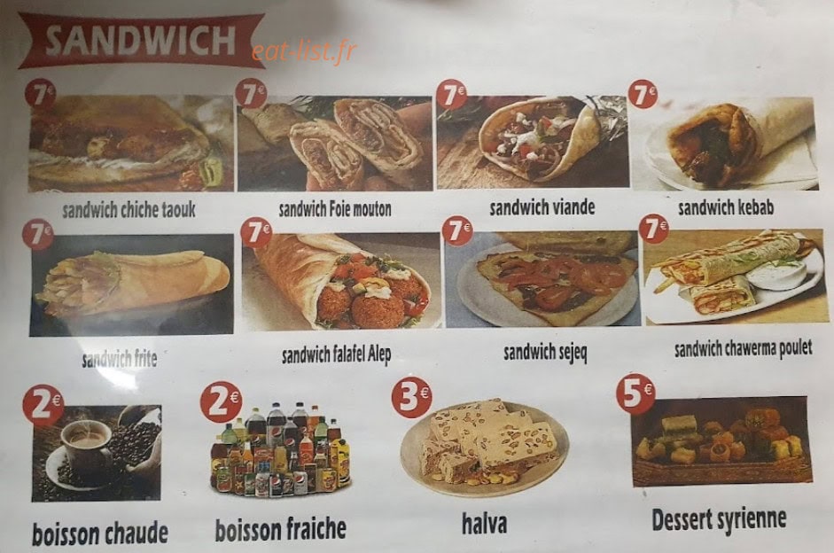 Falafel Alep — carte page 3