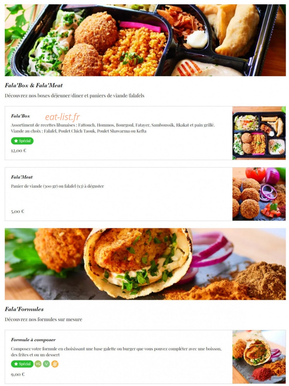 Falafel — carte page 4