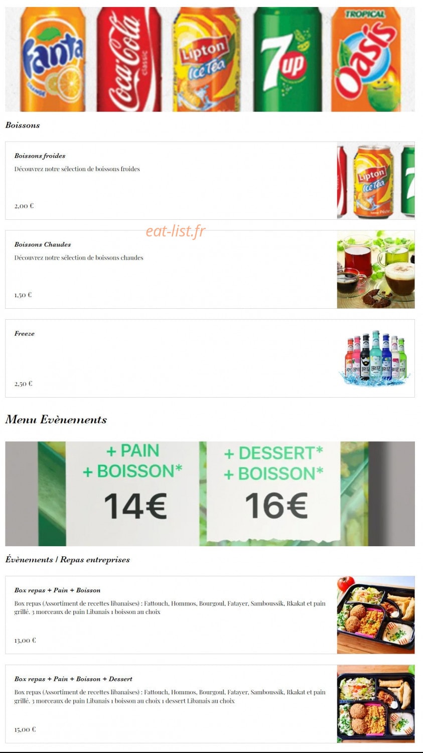Falafel — carte page 6