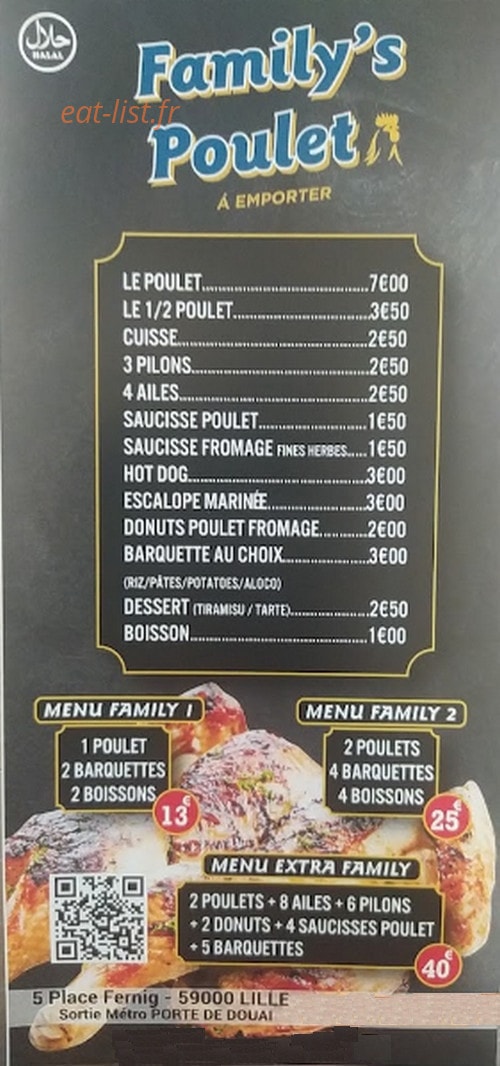 Family's Poulet — carte page 1