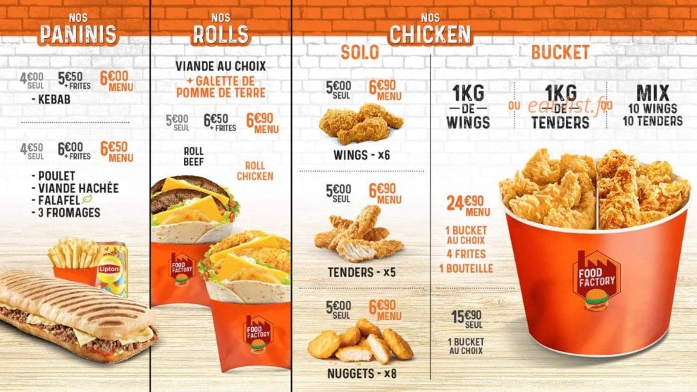 Food Factory — carte page 5