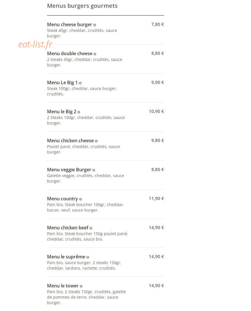Food street — carte page 2