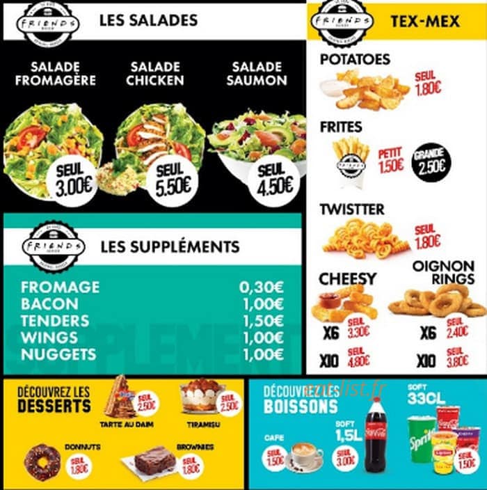Friends Burger — carte page 4