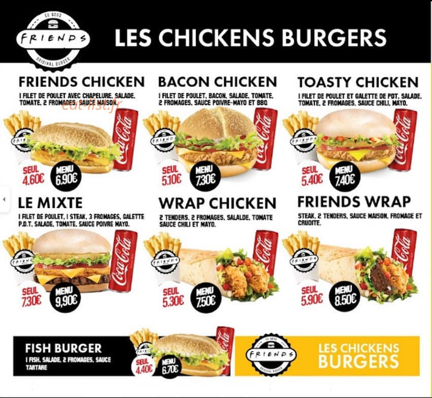 Friends Burger — carte page 2