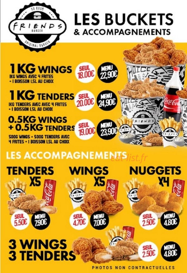 Friends Burger — carte page 3
