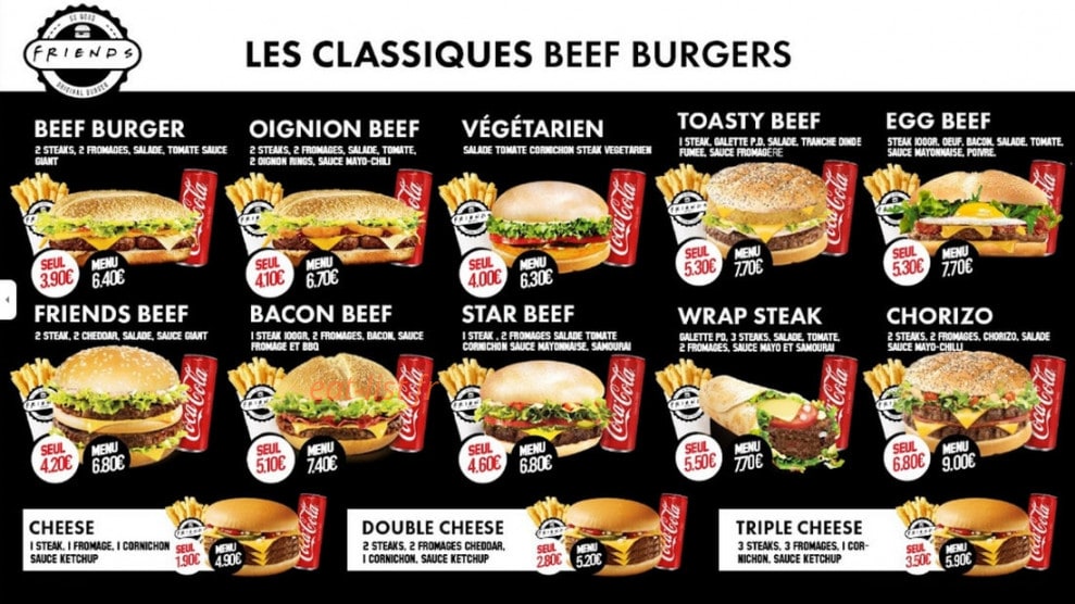 Friends Burger — carte page 5