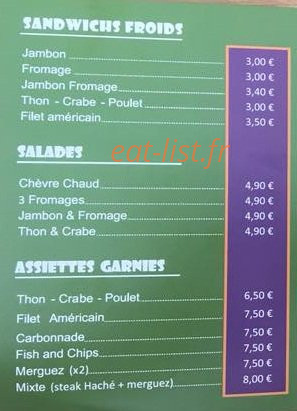 Friterie Du Splendid — carte page 3