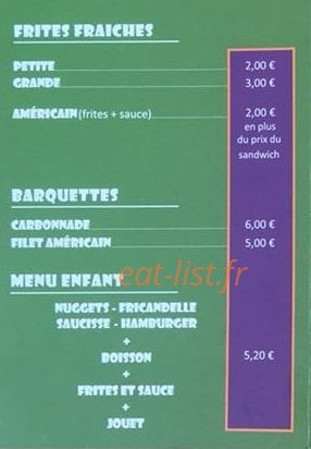 Friterie Du Splendid — carte page 2