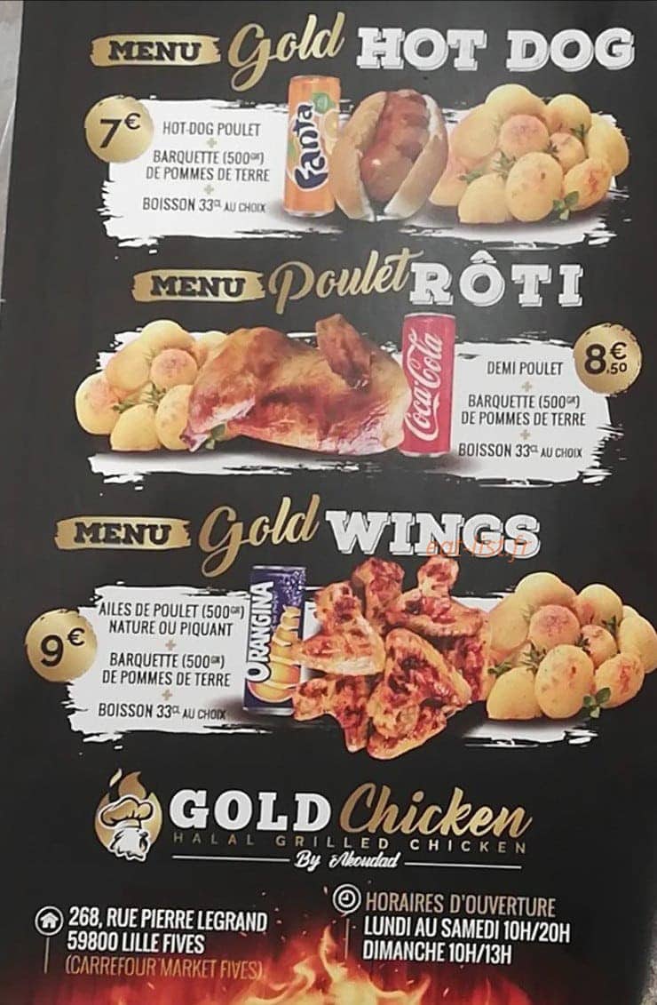 Gold Chicken — carte page 2