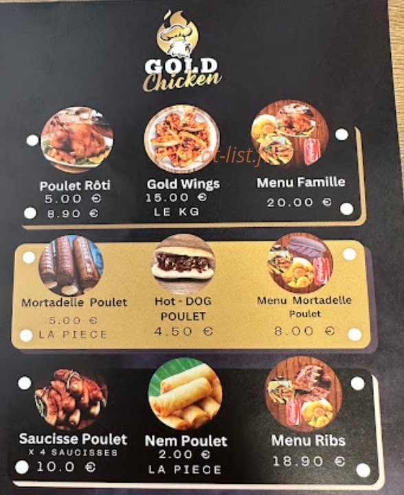 Gold Chicken — carte page 3
