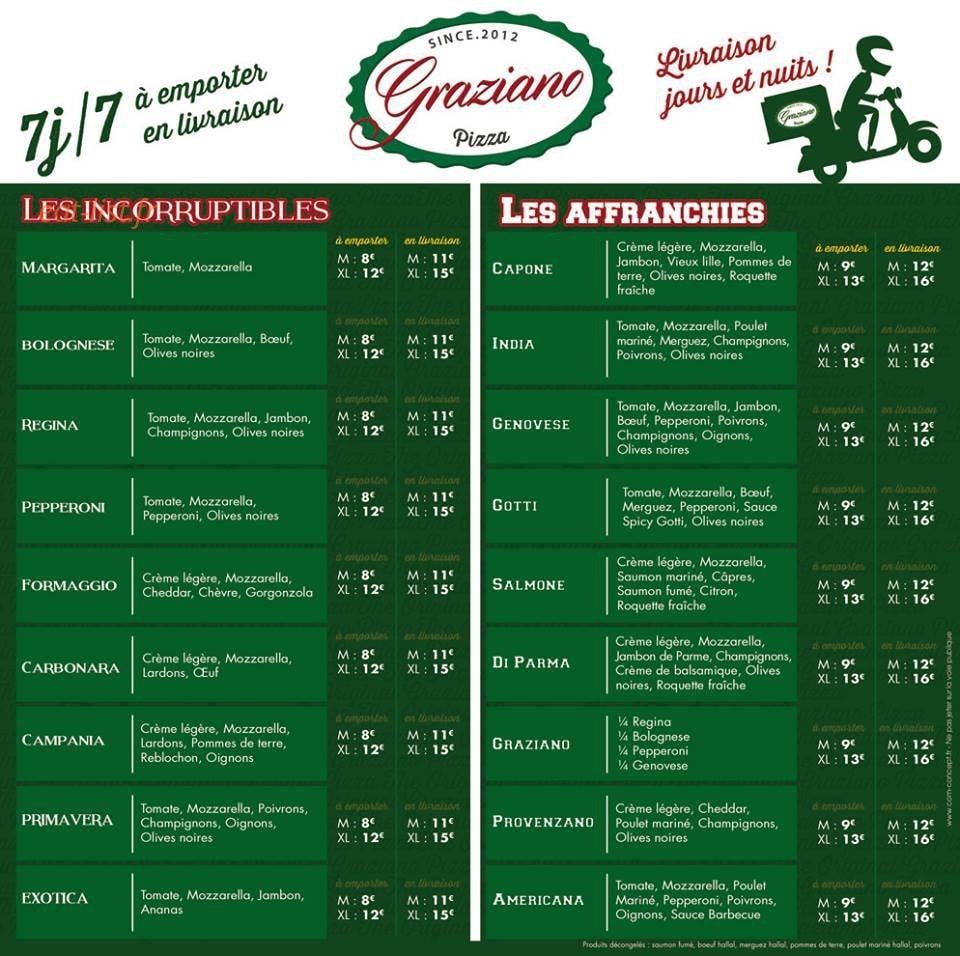 Graziano Pizza — carte page 5