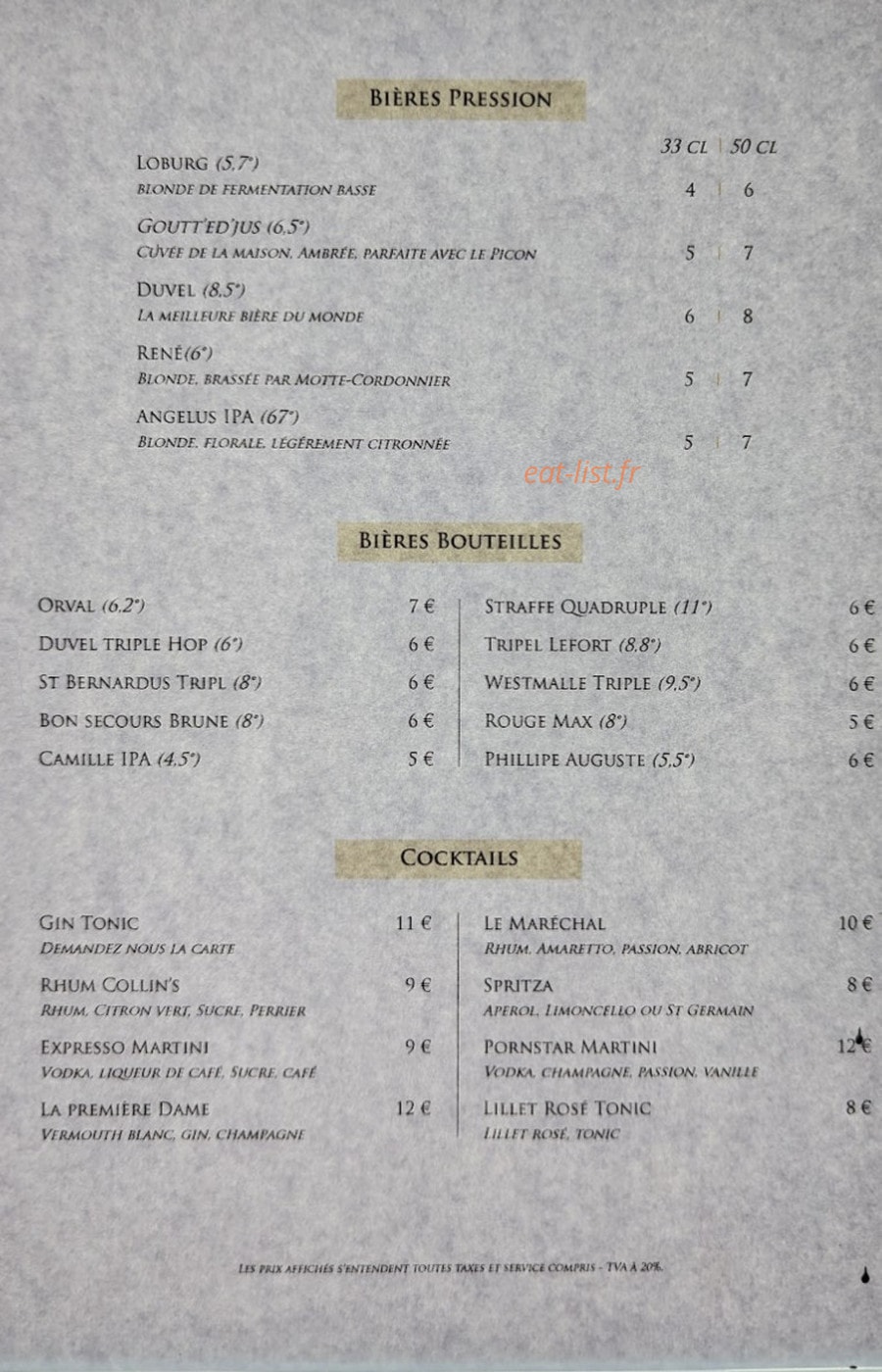 Gueuleton — carte page 3