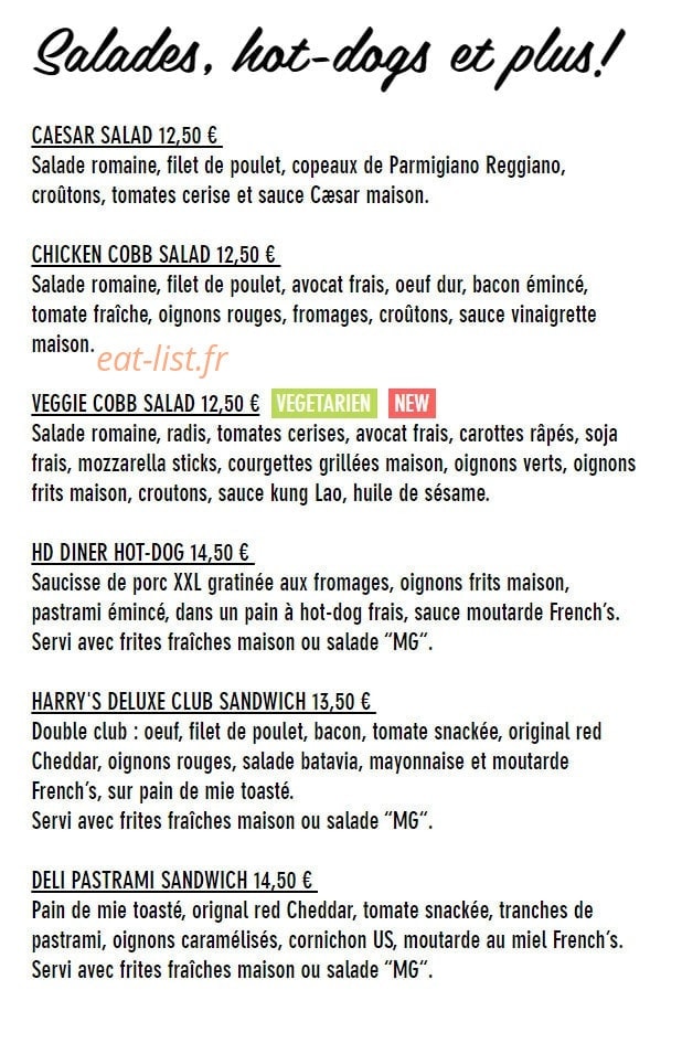 HD Diner — carte page 5
