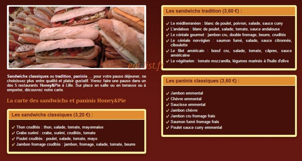 Honey & Pie — carte page 3