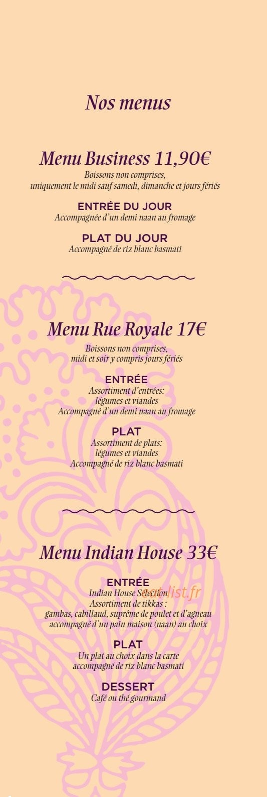 Indian House — carte page 4