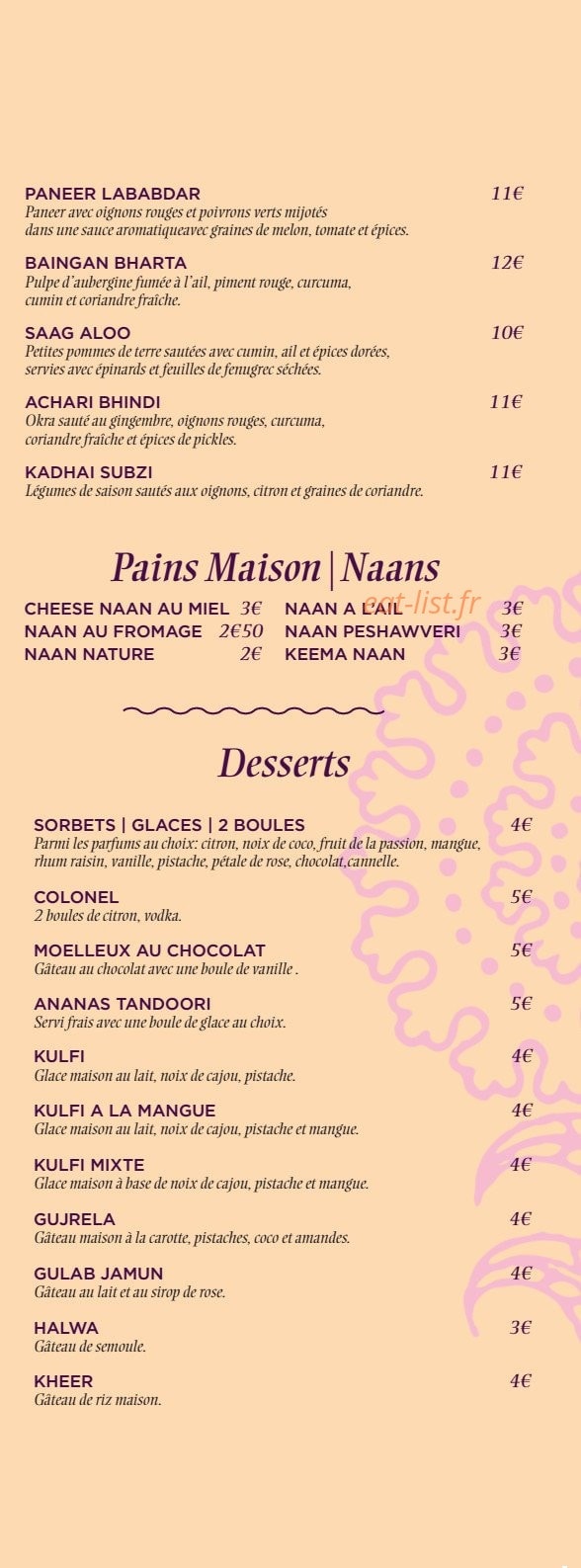 Indian House — carte page 3
