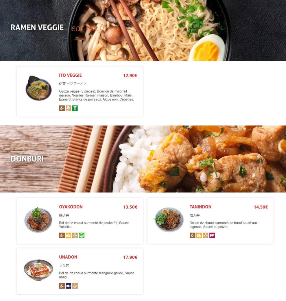 ITO RAMEN — carte page 4