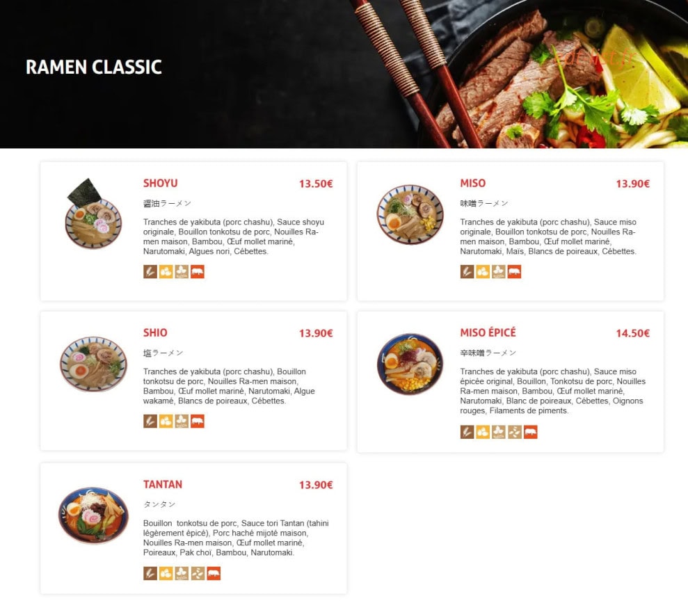 ITO RAMEN — carte page 2