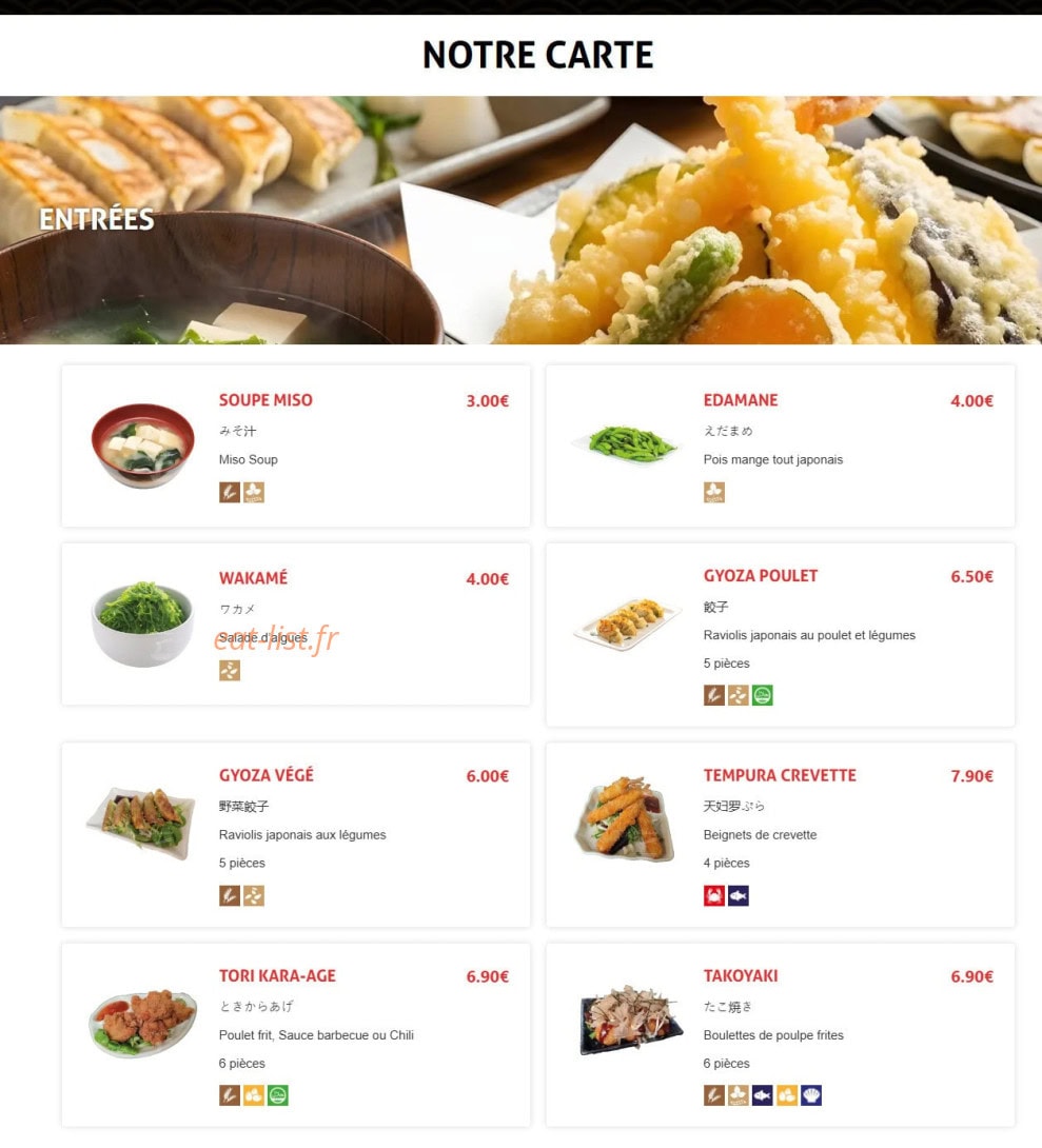 ITO RAMEN — carte page 1