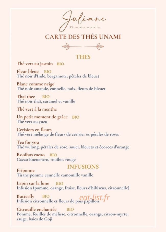 Juliane Pâtisseries naturelles — carte page 7