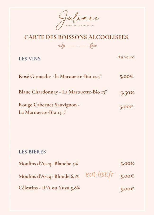 Juliane Pâtisseries naturelles — carte page 4