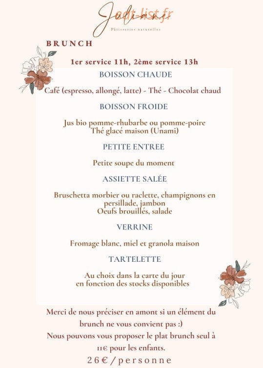 Juliane Pâtisseries naturelles — carte page 2