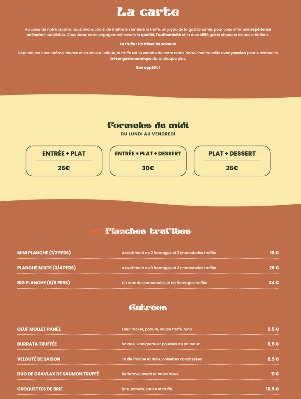 Juno Truffe — carte page 1