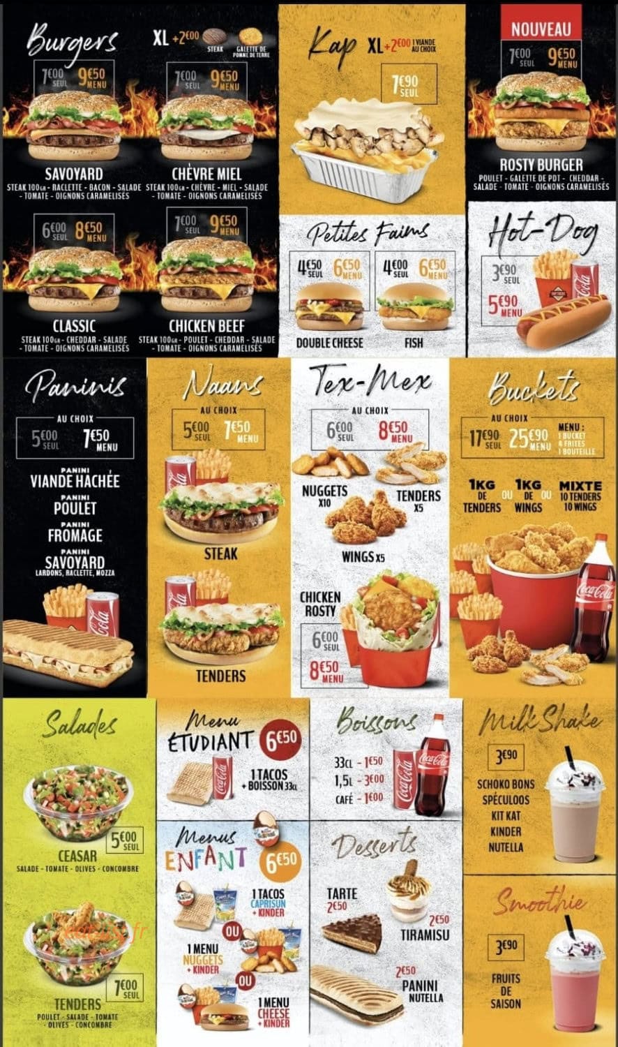 Kap tacos — carte page 1