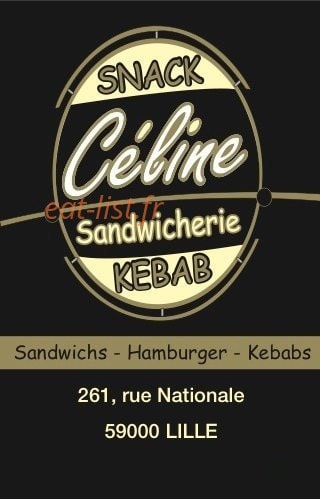 Kebab Celine — carte page 1