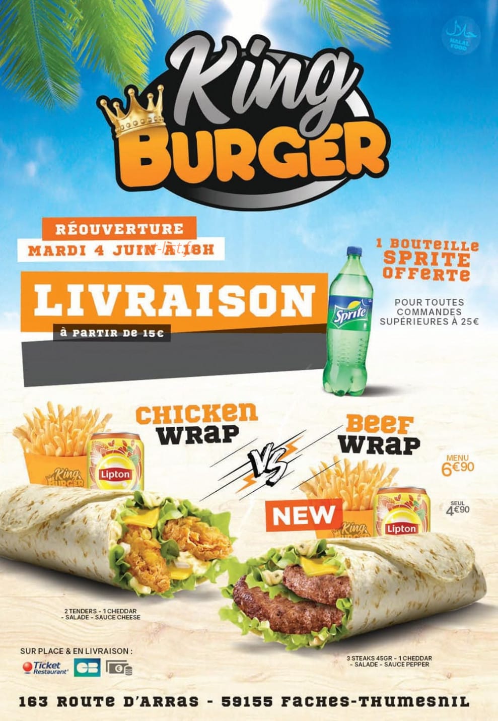 King Burger — carte page 1