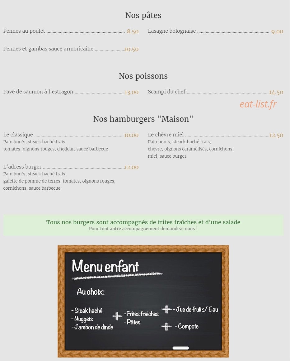L'Adress — carte page 2