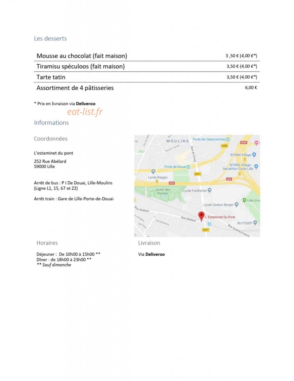 L'estaminet du pont — carte page 2