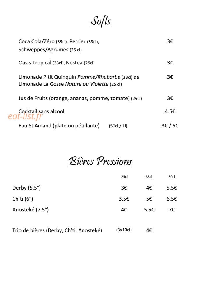 L' Estaminet Lillois — carte page 5
