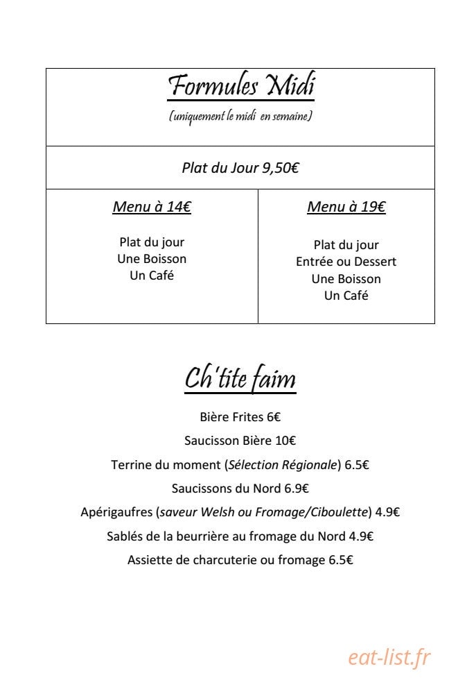 L' Estaminet Lillois — carte page 3