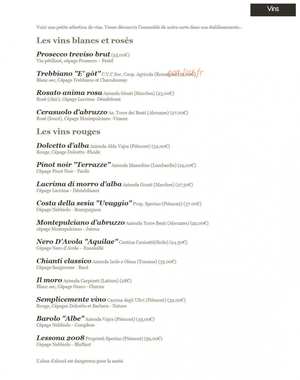 la bottega — carte page 4