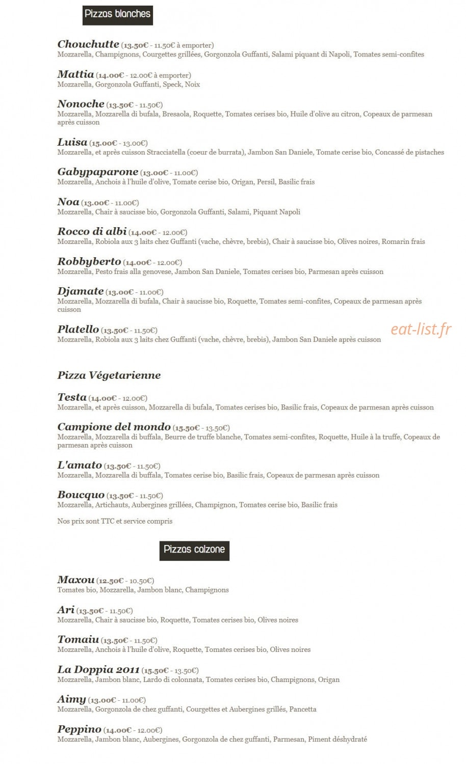 la bottega — carte page 2