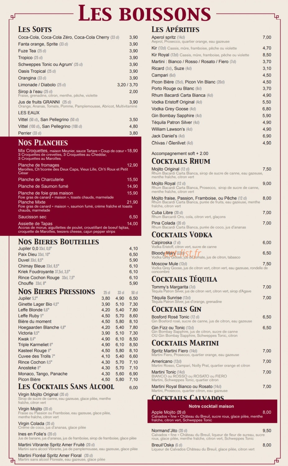 La Chicoree — carte page 2