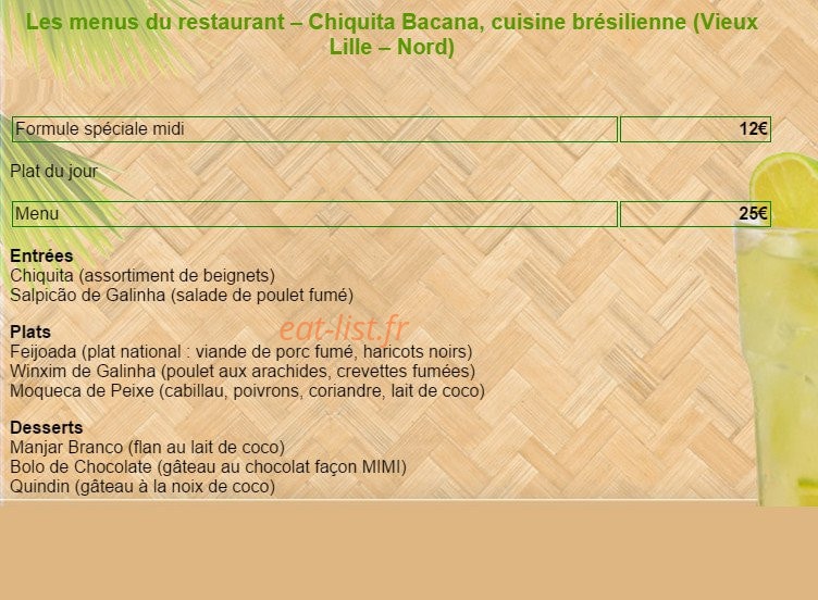 La Chiquita Bacana — carte page 2