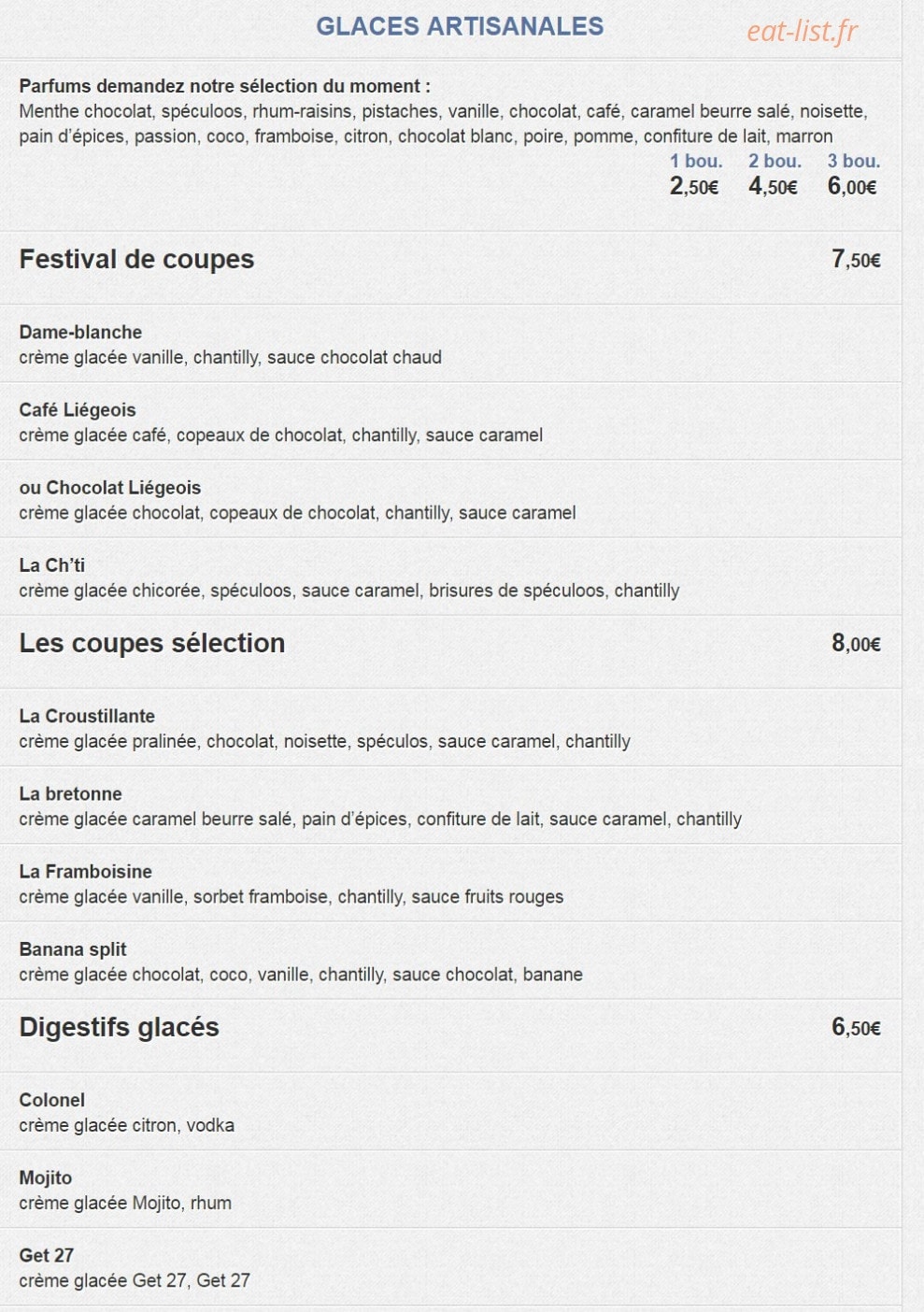 La Crêperie de Lille — carte page 8